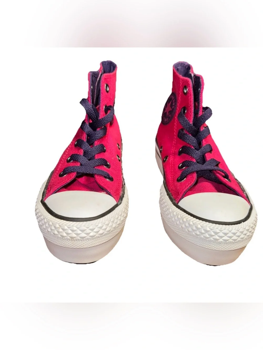 Converse All Star Hot Pink Side Zip Platform Hi‎ Top Sneakers Youth Size 13 READ